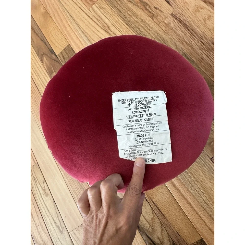 Shaped Velvet Pumpkin Throw Pillow Red Burgundy Threshold NWT Fall Decor 13